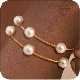 Gold-Plated Beaded Stainless Steel Cuff Bracelet