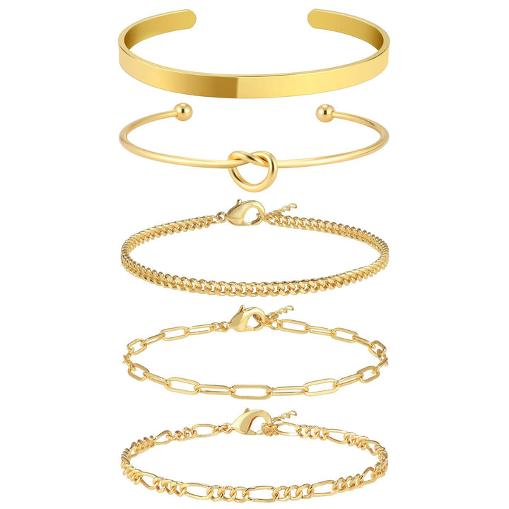 Women 5 Gold-Plated Link Bracelet