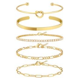 Women Cubic Zirconia Gold-Plated Link Bracelet