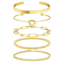 Women 5 Gold-Plated Link Bracelet