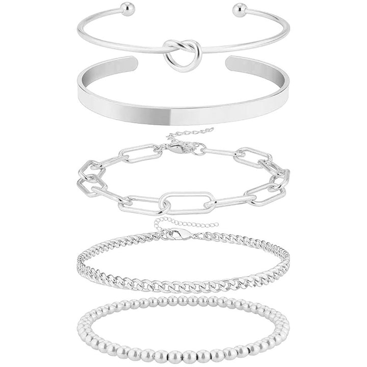 Women 5 Handcrafted Silver-Plated Armlet Bracelet