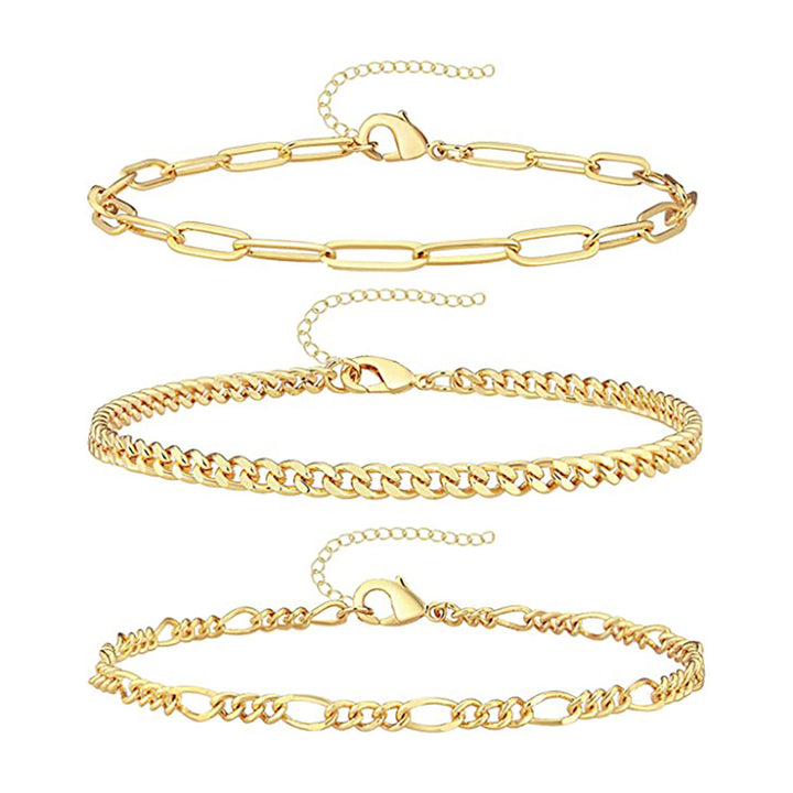 Women 3 Gold-Plated Link Bracelet