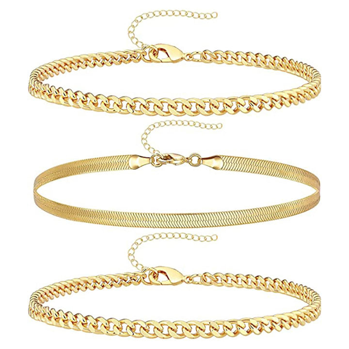 Women 3 Gold-Plated Link Bracelet
