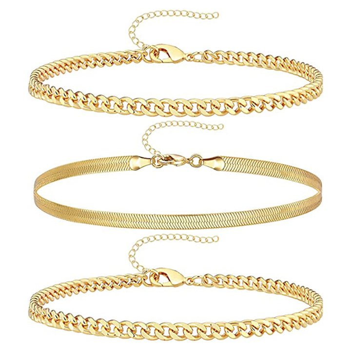 Women 3 Gold-Plated Link Bracelet