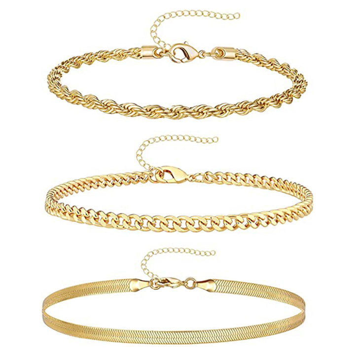 Women 3 Gold-Plated Link Bracelet