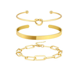 Women 3 Handcrafted Gold-Plated Armlet Bracelet