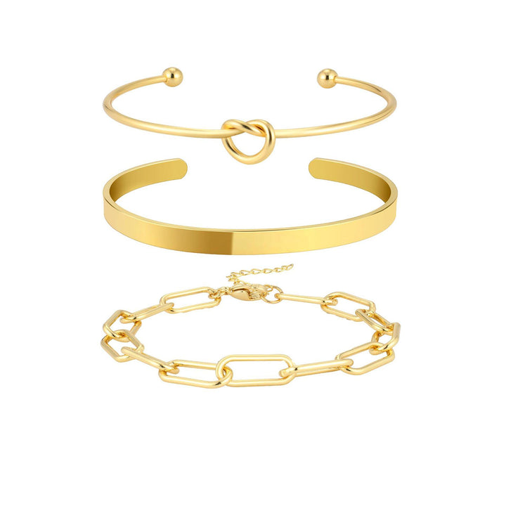 Women 3 Handcrafted Gold-Plated Armlet Bracelet