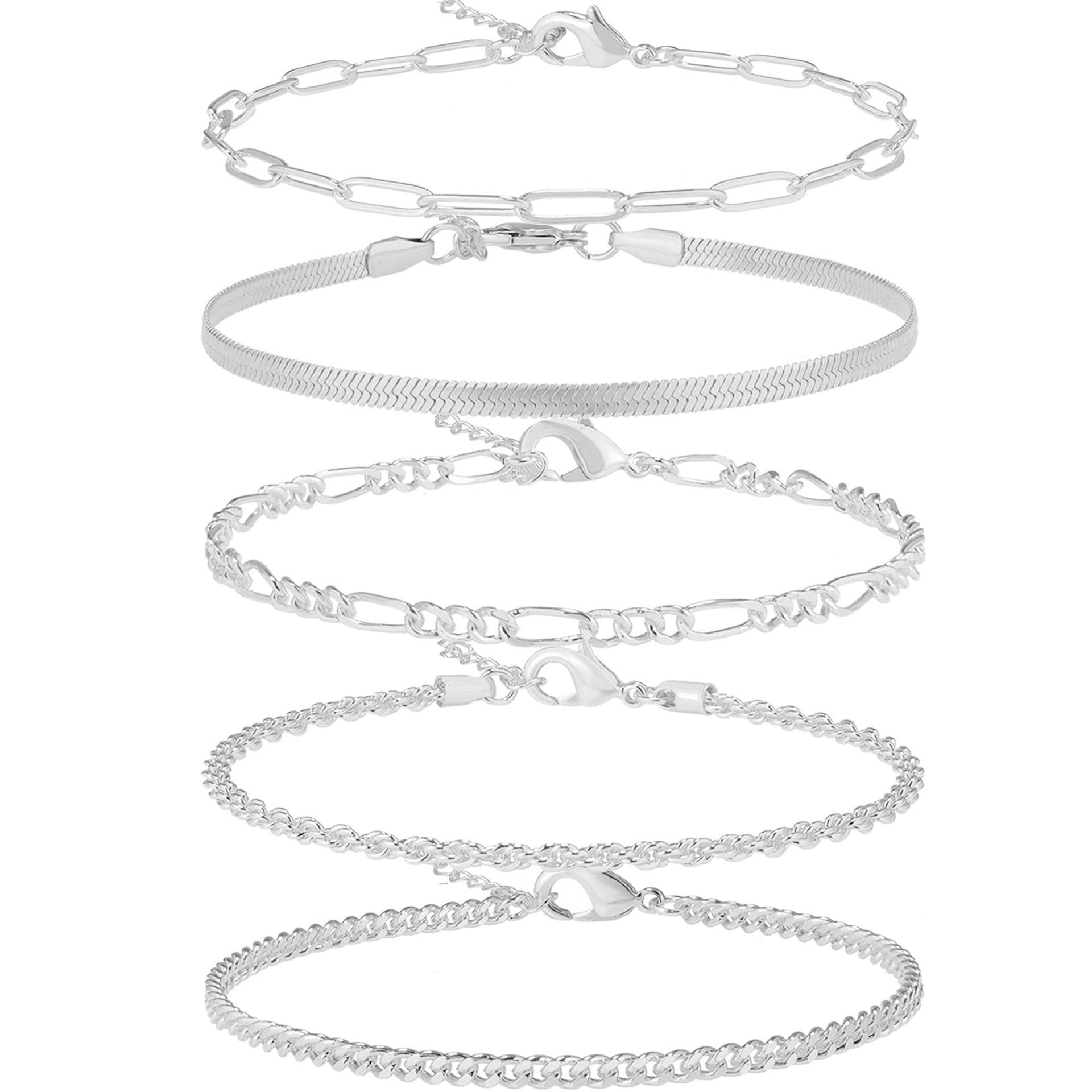 Women 5 Handcrafted Silver-Plated Armlet Bracelet