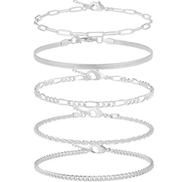 Women 5 Handcrafted Silver-Plated Armlet Bracelet