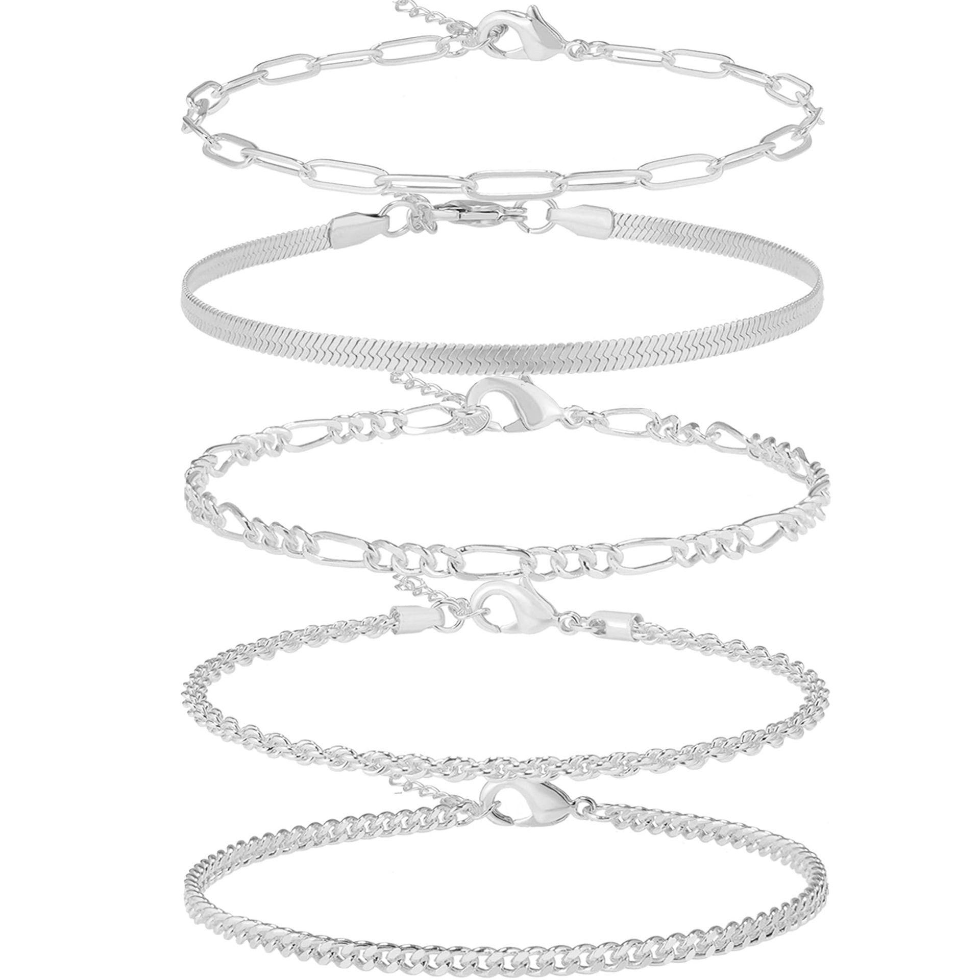 Women 5 Handcrafted Silver-Plated Armlet Bracelet