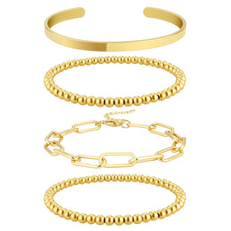 Women 4 Handcrafted Gold-Plated Armlet Bracelet