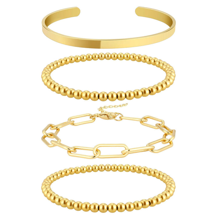 Women 4 Handcrafted Gold-Plated Armlet Bracelet