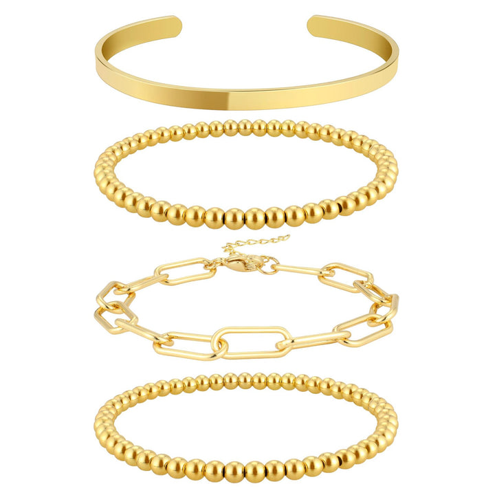 Women 4 Handcrafted Gold-Plated Armlet Bracelet