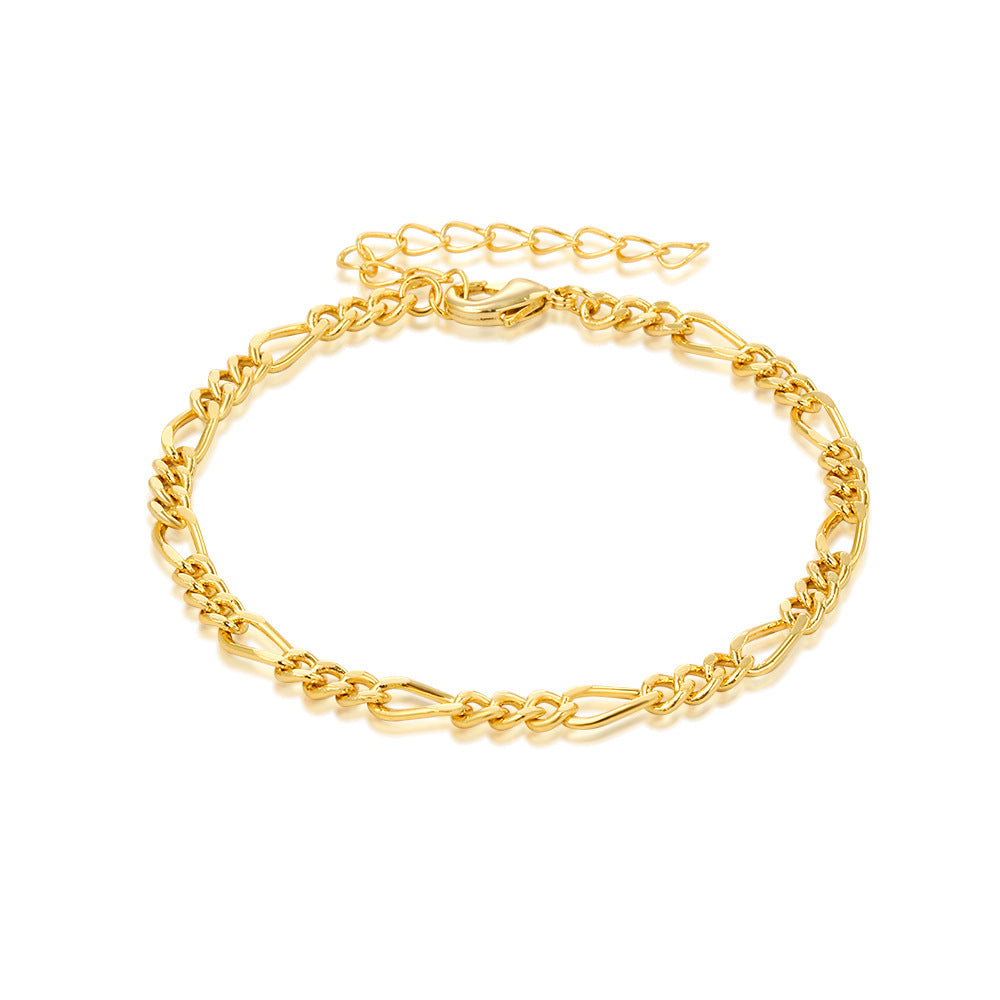 Women Handcrafted Gold-Plated Link Bracelet