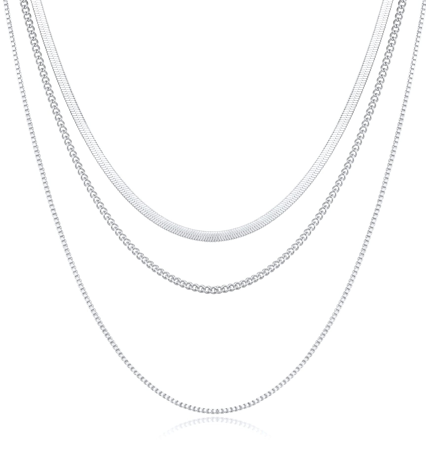 Silver-Plated Layered Chain