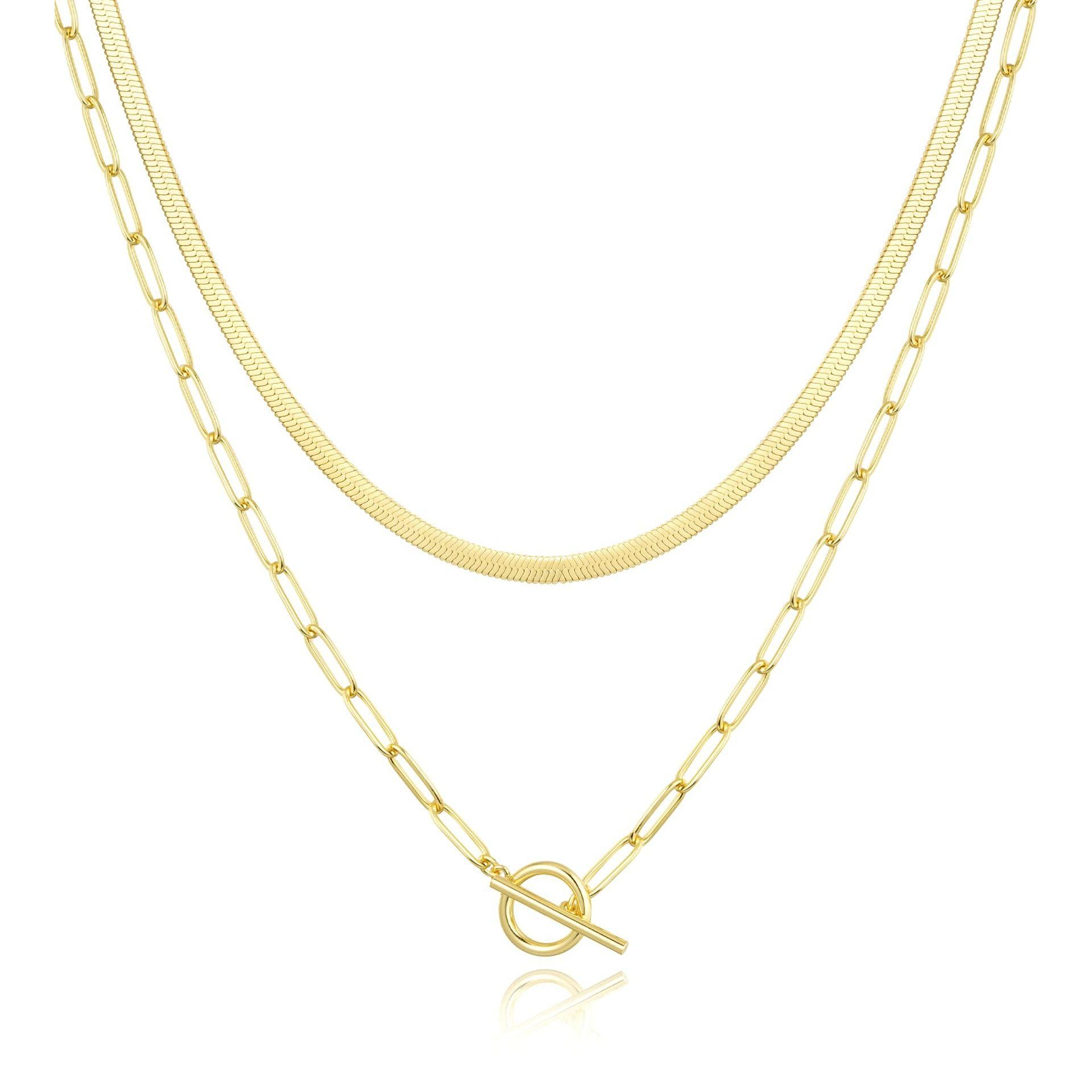 Gold-Plated Stainless Steel Layered Necklace