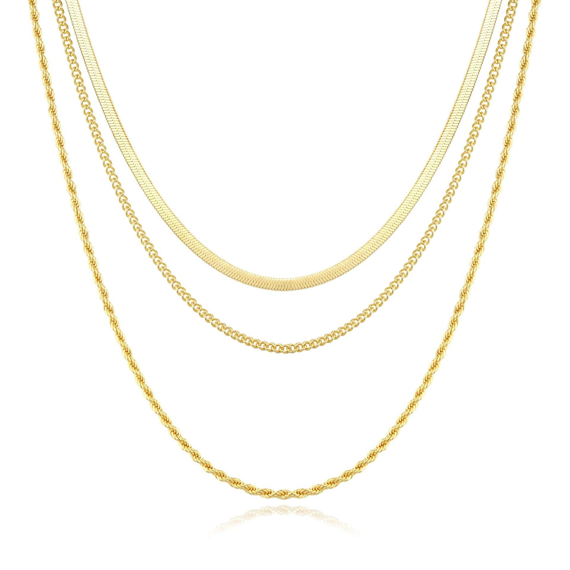 Stainless Steel Gold-Plated Layered Chain