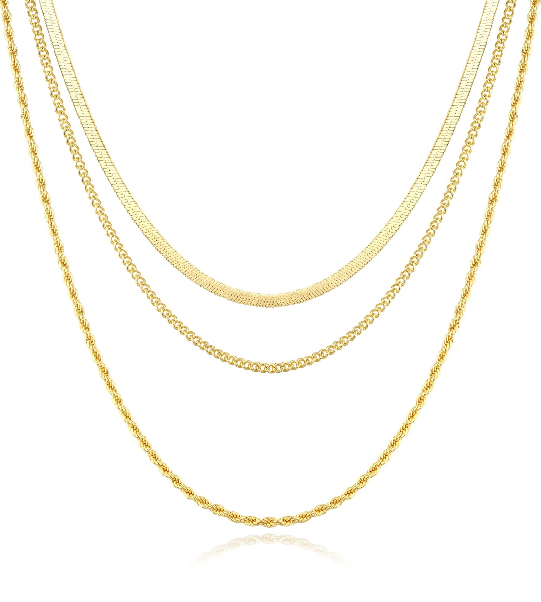Stainless Steel Gold-Plated Layered Chain