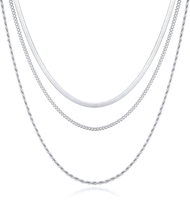 Stainless Steel Silver-Plated Layered Chain