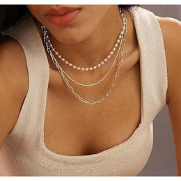 Gold-Plated Stainless Steel Pearls Chain