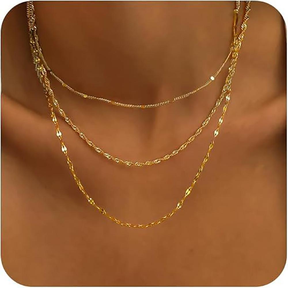 Stainless Steel Gold-Plated Layered Chain