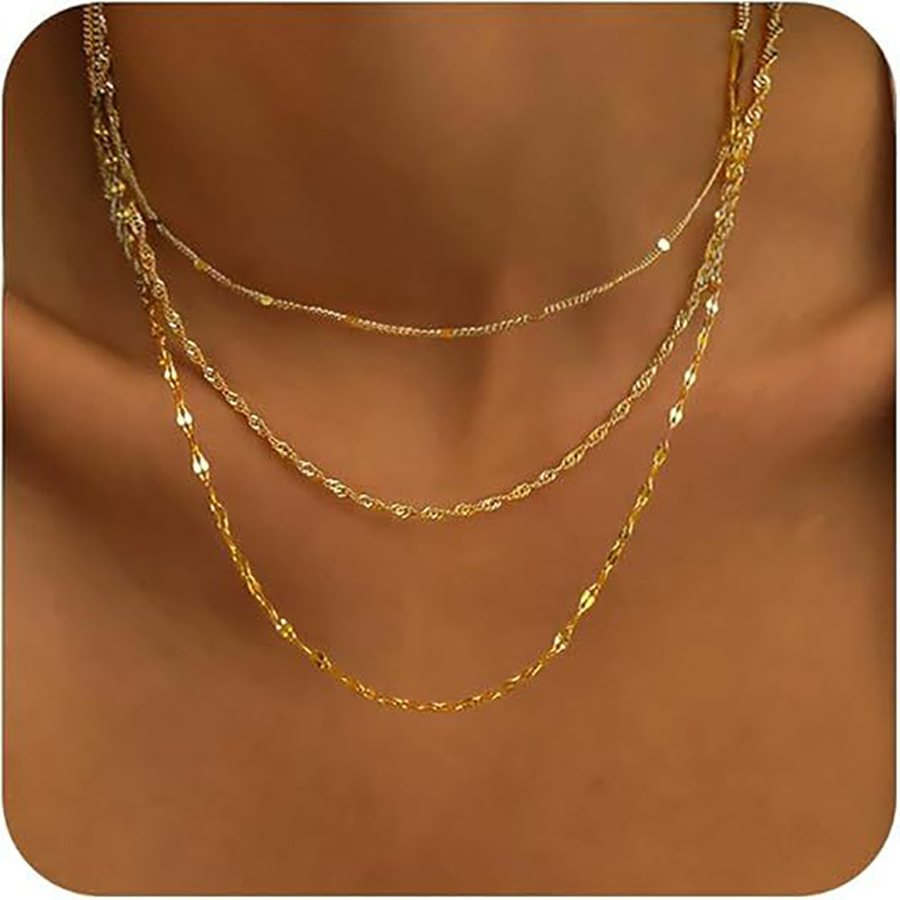 Stainless Steel Gold-Plated Layered Chain