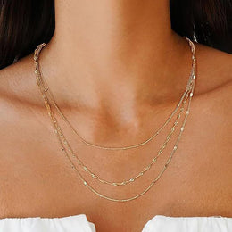 Gold-Plated Stainless Steel Layered Chain