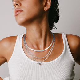 Silver-Plated Stainless Steel Layered Chain