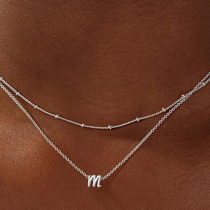 Brass Silver-Plated Layered Necklace