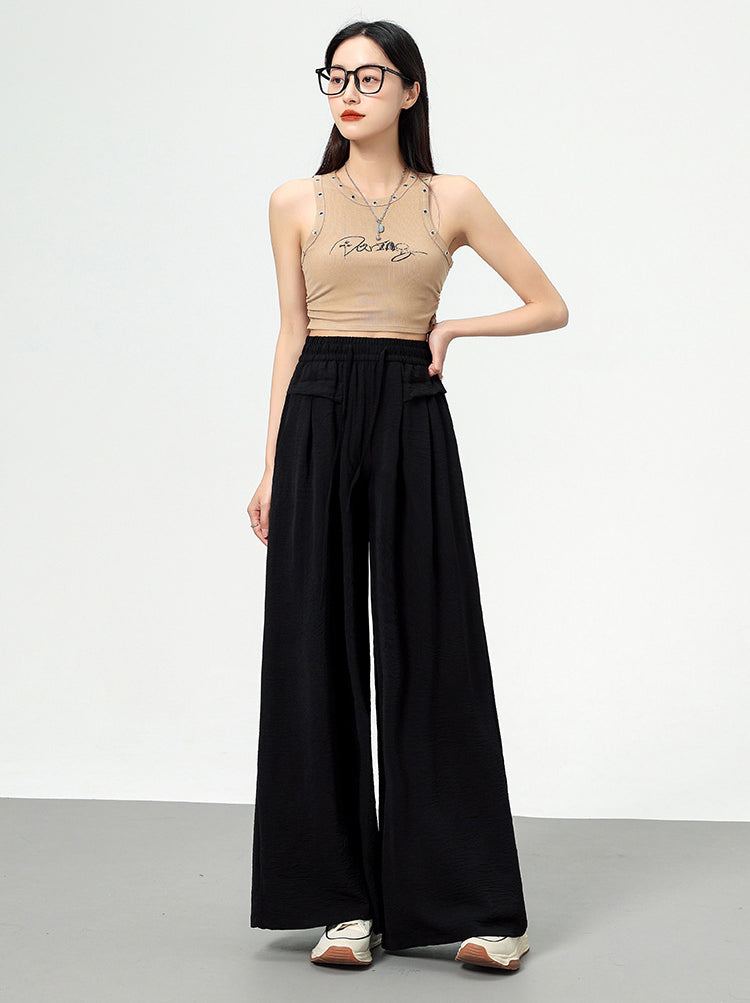 Solid High-Rise Regular Trousers