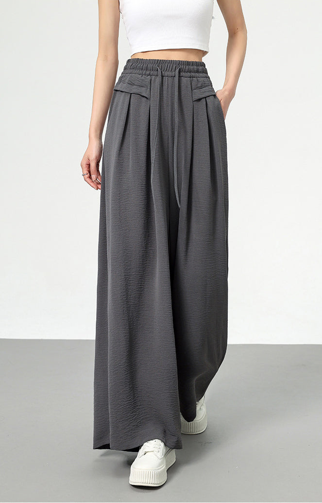 Women Solid Loose Fit High-Rise Wide Leg Trousers
