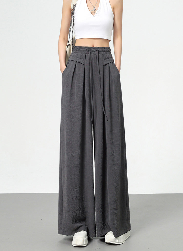Women Solid Loose Fit High-Rise Wide Leg Trousers