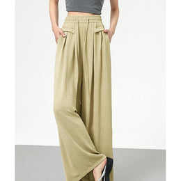 Solid High-Rise Regular Trousers