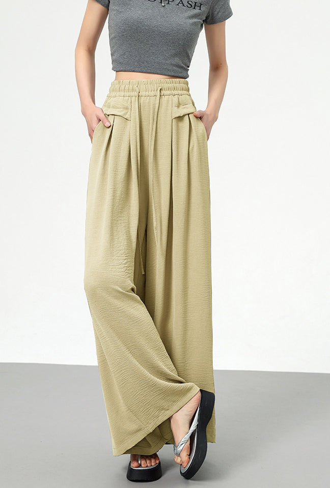 Solid High-Rise Regular Trousers