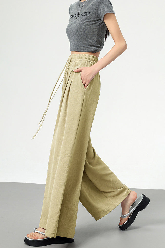 Solid High-Rise Regular Trousers