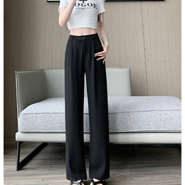 Solid High-Rise Regular Trousers