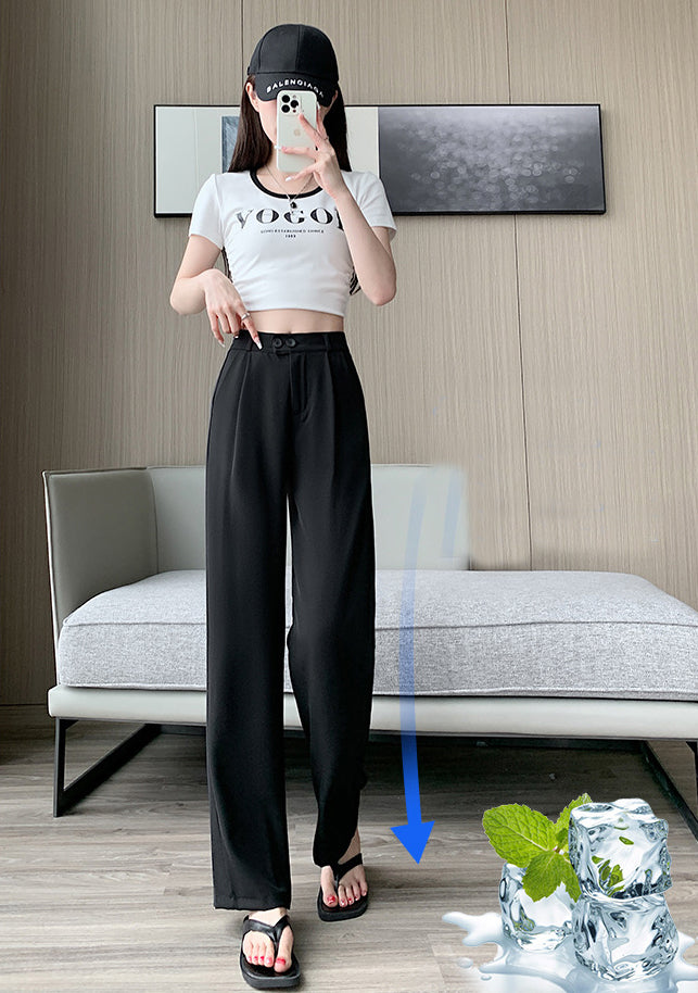 Solid High-Rise Regular Trousers