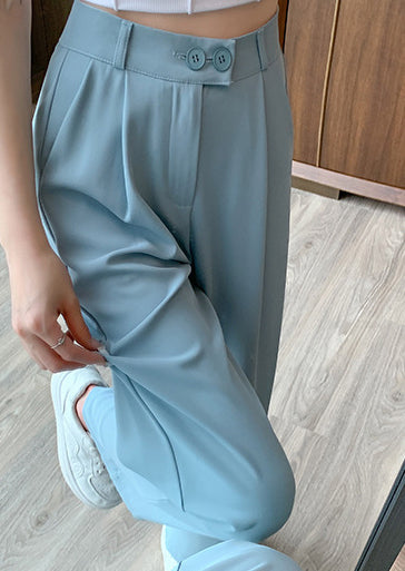 Solid High-Rise Regular Trousers