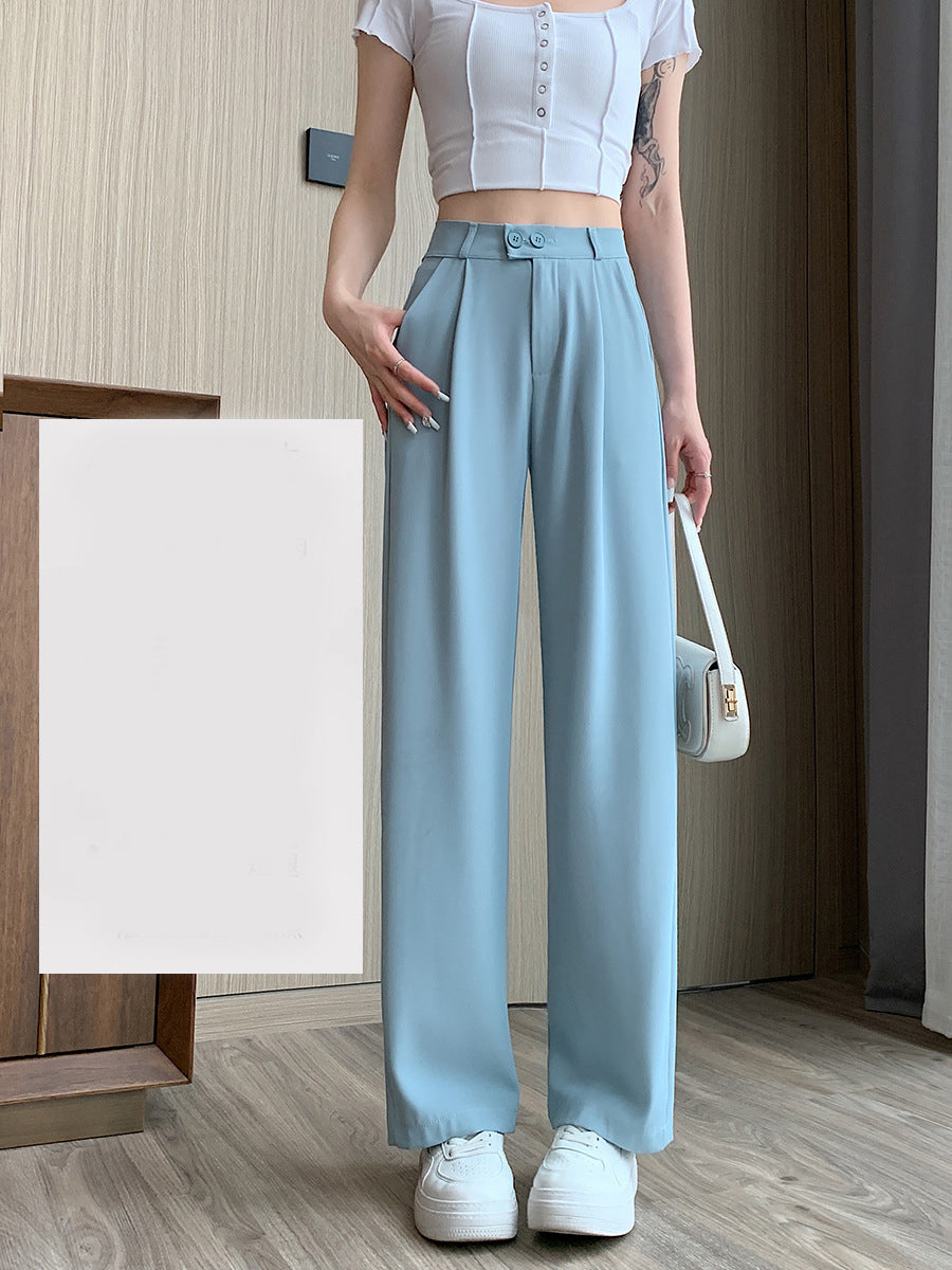 Solid High-Rise Regular Trousers