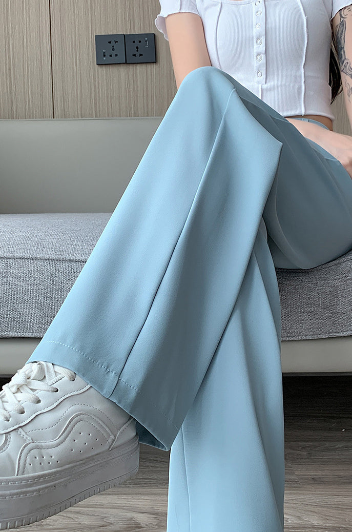Solid High-Rise Regular Trousers