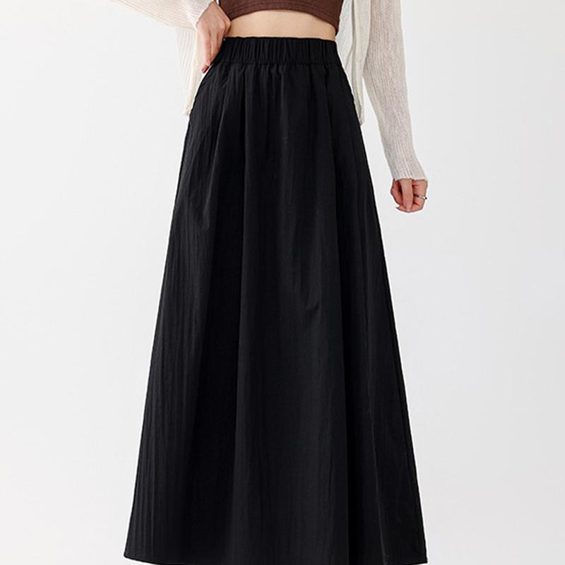 Solid A-Line Skirt