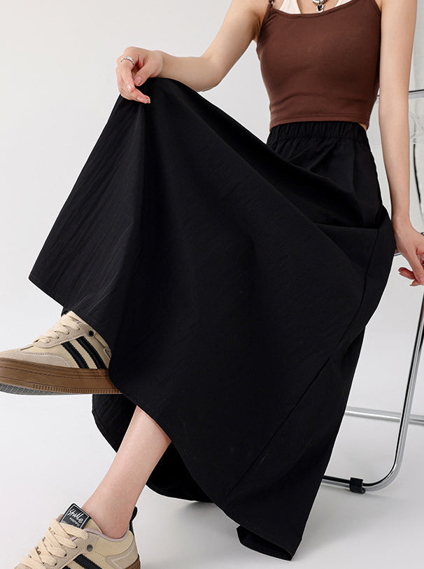 Solid A-Line Skirt