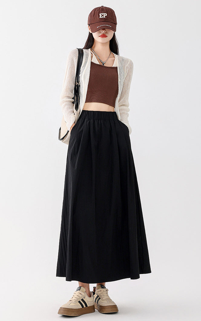 Solid A-Line Skirt