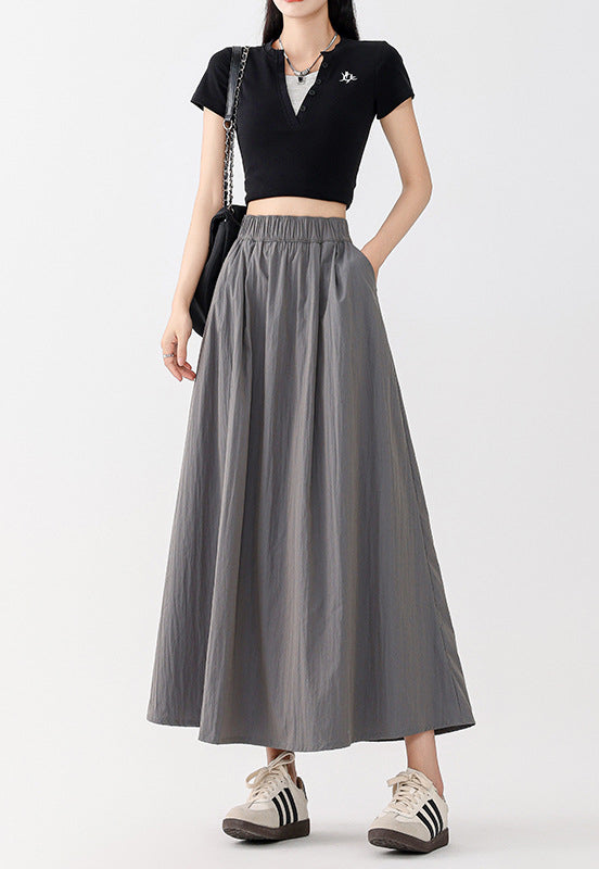 Solid A-Line Skirt