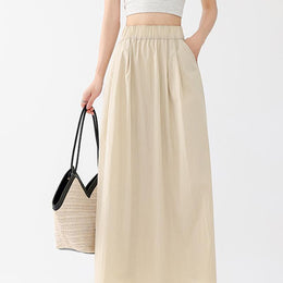 Solid A-Line Skirt