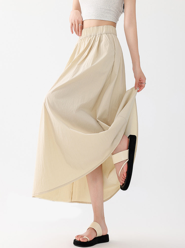 Solid A-Line Skirt