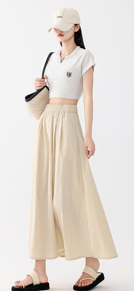 Solid A-Line Skirt