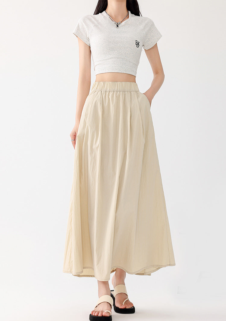 Solid A-Line Skirt