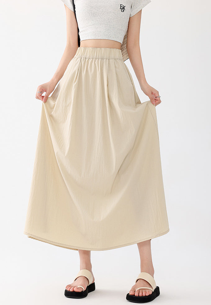 Solid A-Line Skirt