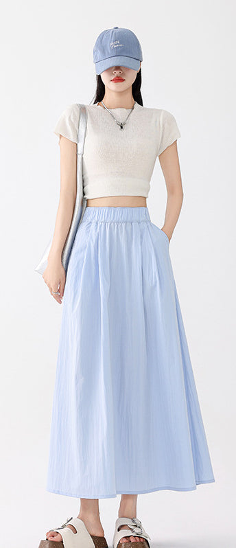 Solid A-Line Skirt